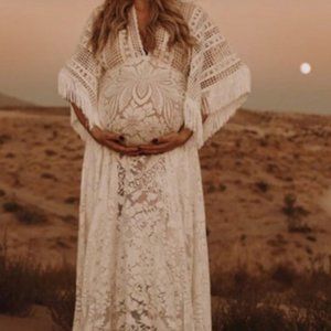 Maternity Lace Tassel Dress